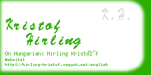 kristof hirling business card